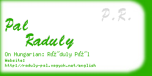 pal raduly business card